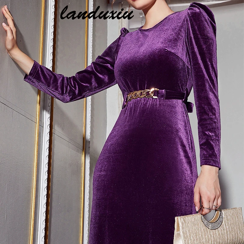 

Landuxiu осень-зима 2022 бархатная юбка с длинным рукавом накидка на живот для маленьких людей светильник кое роскошное Королевское платье знаме...