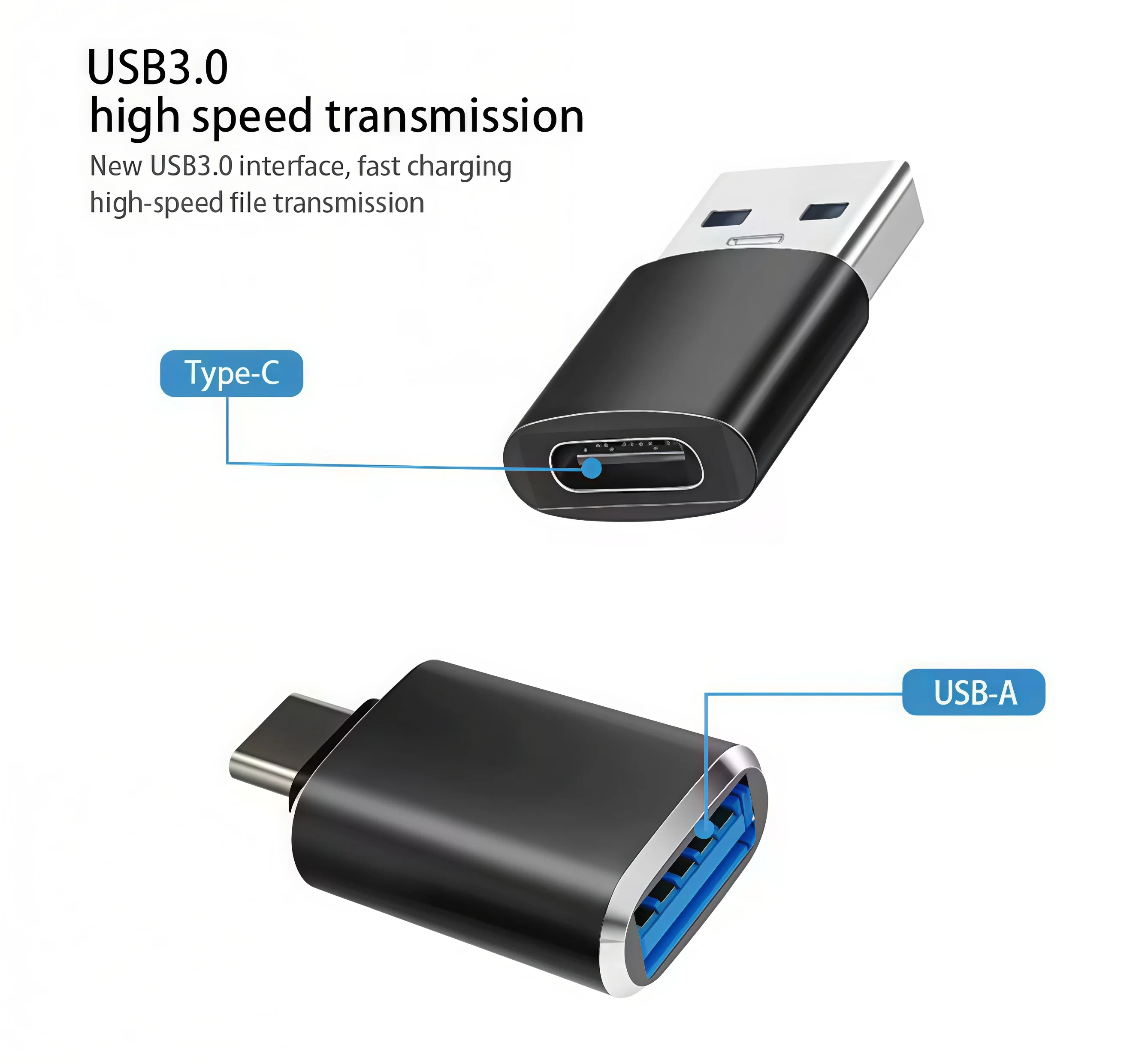 USB A(암) - USB C(수), Type-C(암) - USB 3.0(수), OTG 어댑터, 컨버터, 충전, 오디오, 비디오, 데이터 전송 지원