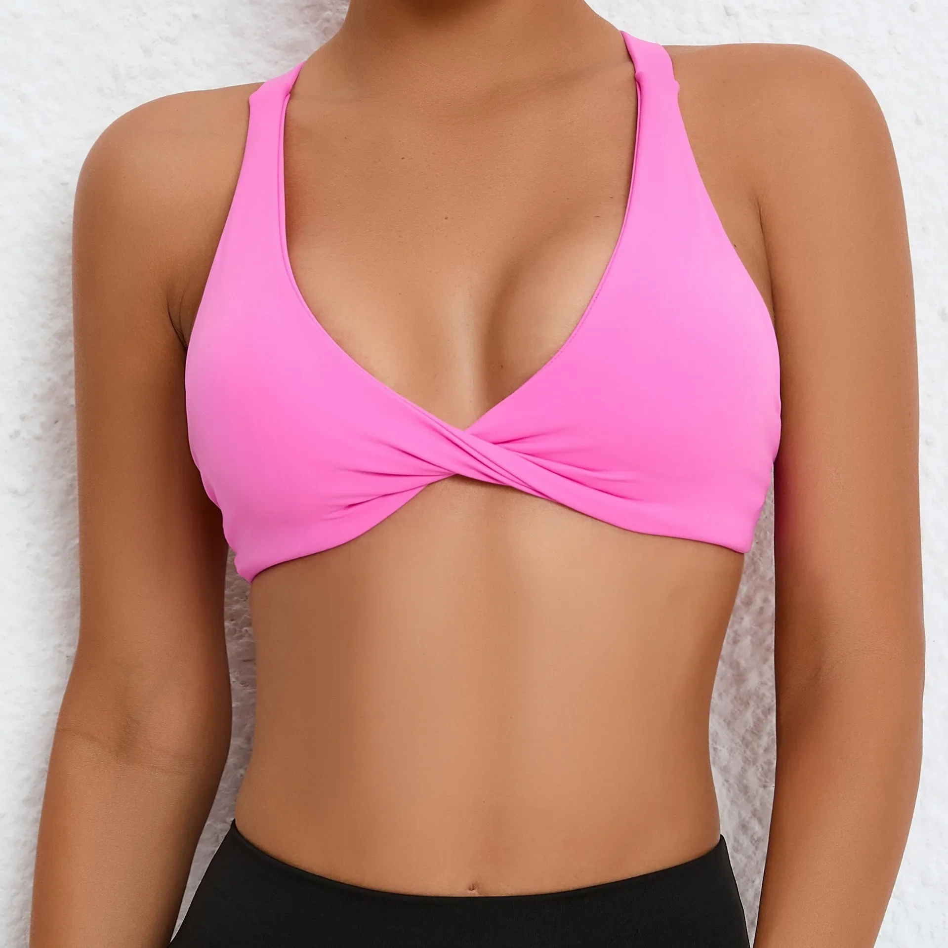 Sexy Deep V Strappy Backless High Support Sports Bralette
