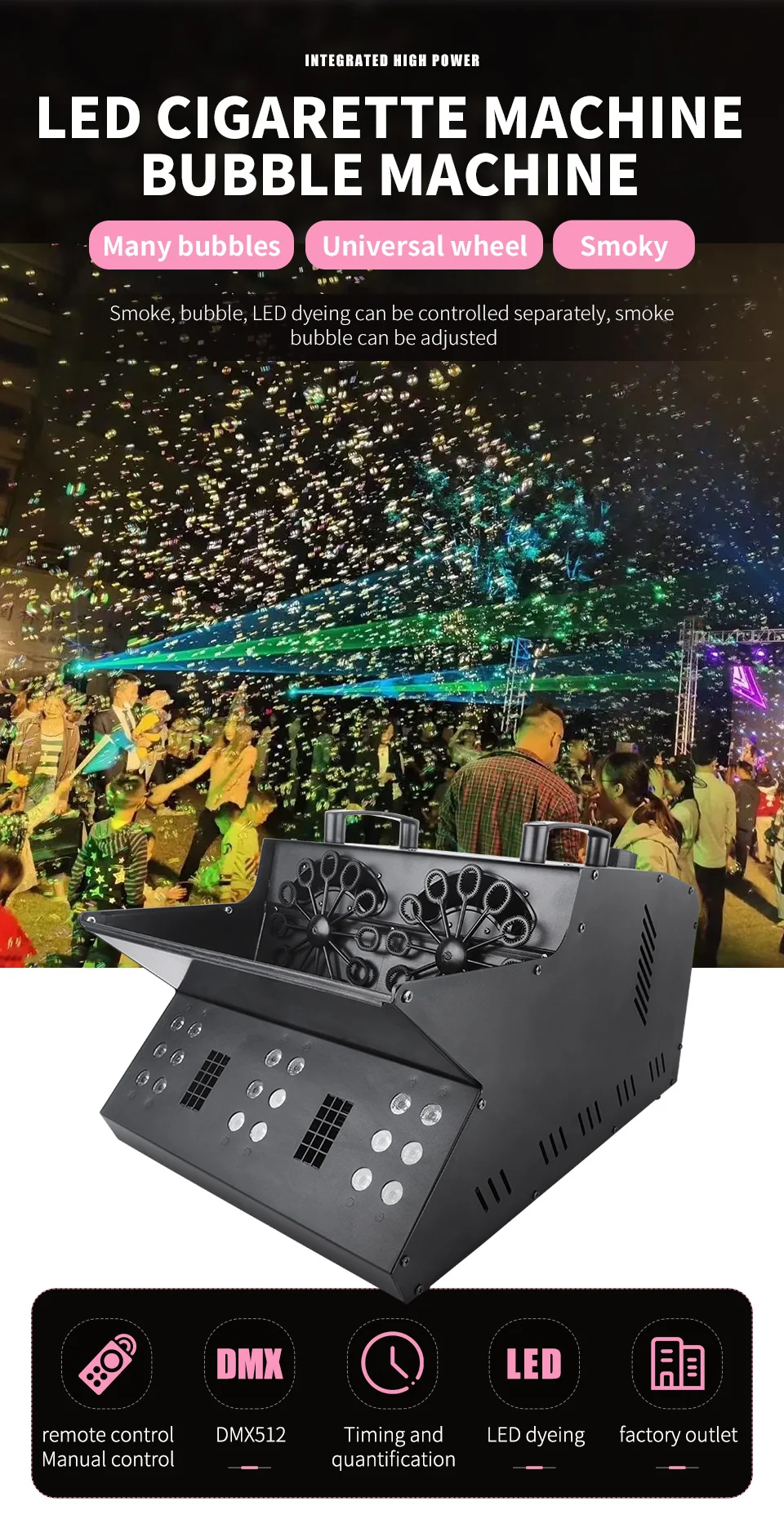 Fog Bubble Machine Led Fog Machine Led Fog Bubble Machine DMX512 Stage Bubble Fo