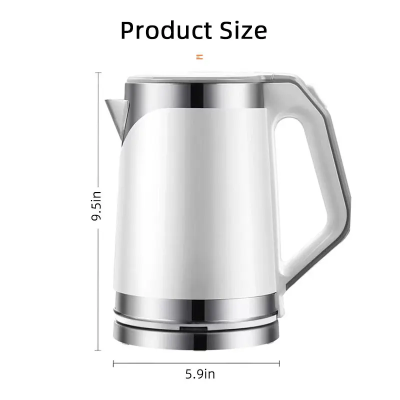 2L Electric Kettle,110V1000W,220V1500-1700W,Quickly Boiling Water,Automatic Power-Off,Double Scalding Protection,Food Grade 304 6