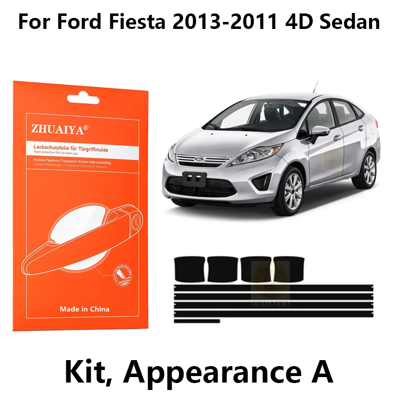 

Защитная пленка ZHUAIYA для красок дверной ручки, ТПУ PPF для Ford Fiesta 2013-2011 4D Седан