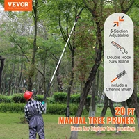 VEVOR Manual Pole Saw Extendable Tree Pruner Sharp Steel Blade for High Branches Trimming with Lightweight Aluminum Alloy Handle 2