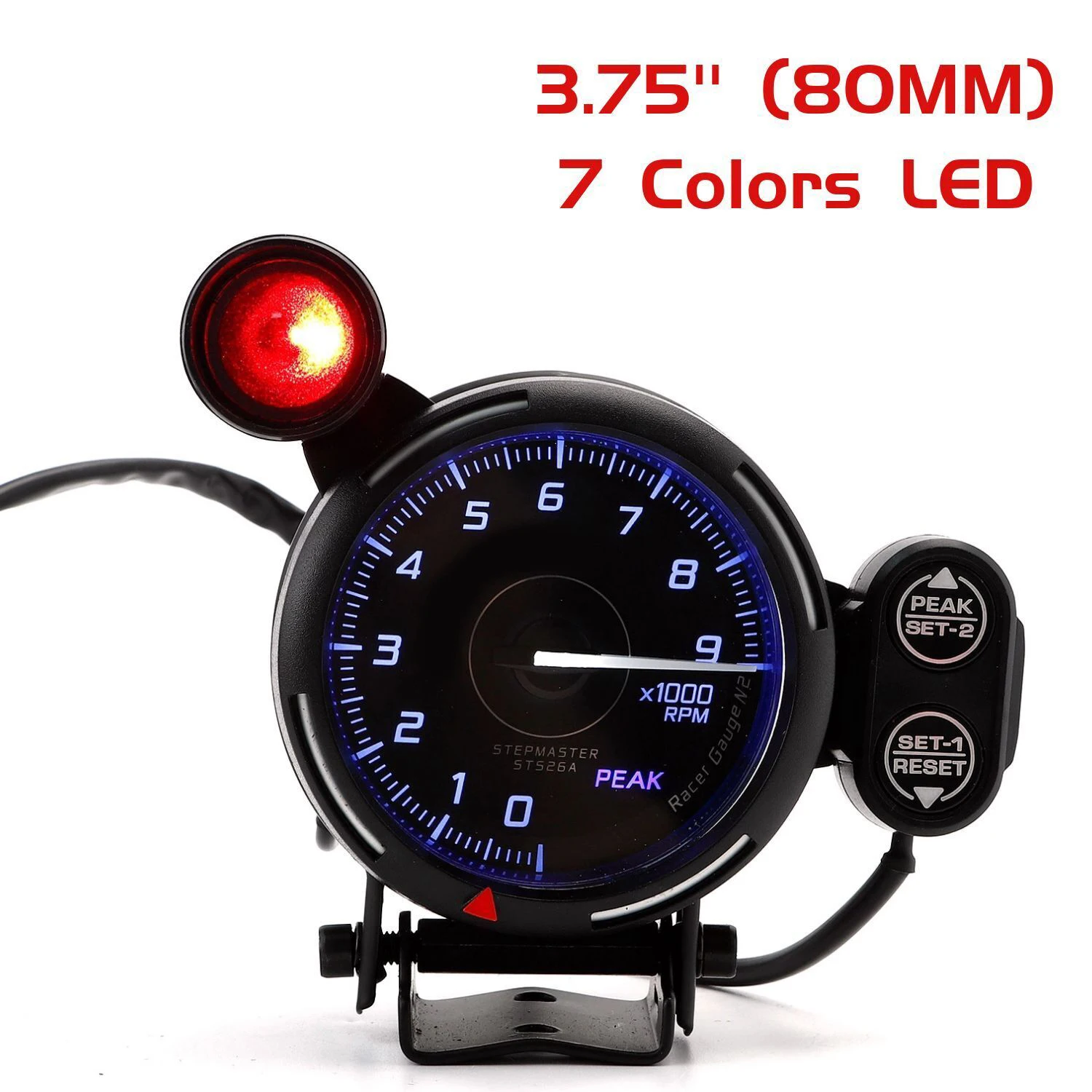 

3.75'' Tachometer Tacho Gauge LED 0-9000 RPM Meter with Shift Light 12V 7 Colors