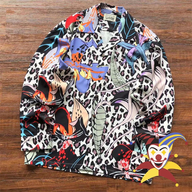 

Flower Pattern WACKO MARIA Long Sleeve Shirts Men Women Top Quality Shirts