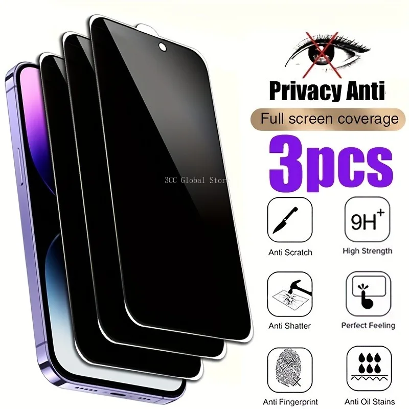 

Защитное закаленное стекло для IPhone 14 Pro Max 13 Mini 12 Pro 11 XS Max XR 7 8 15 Plus, 3 шт.