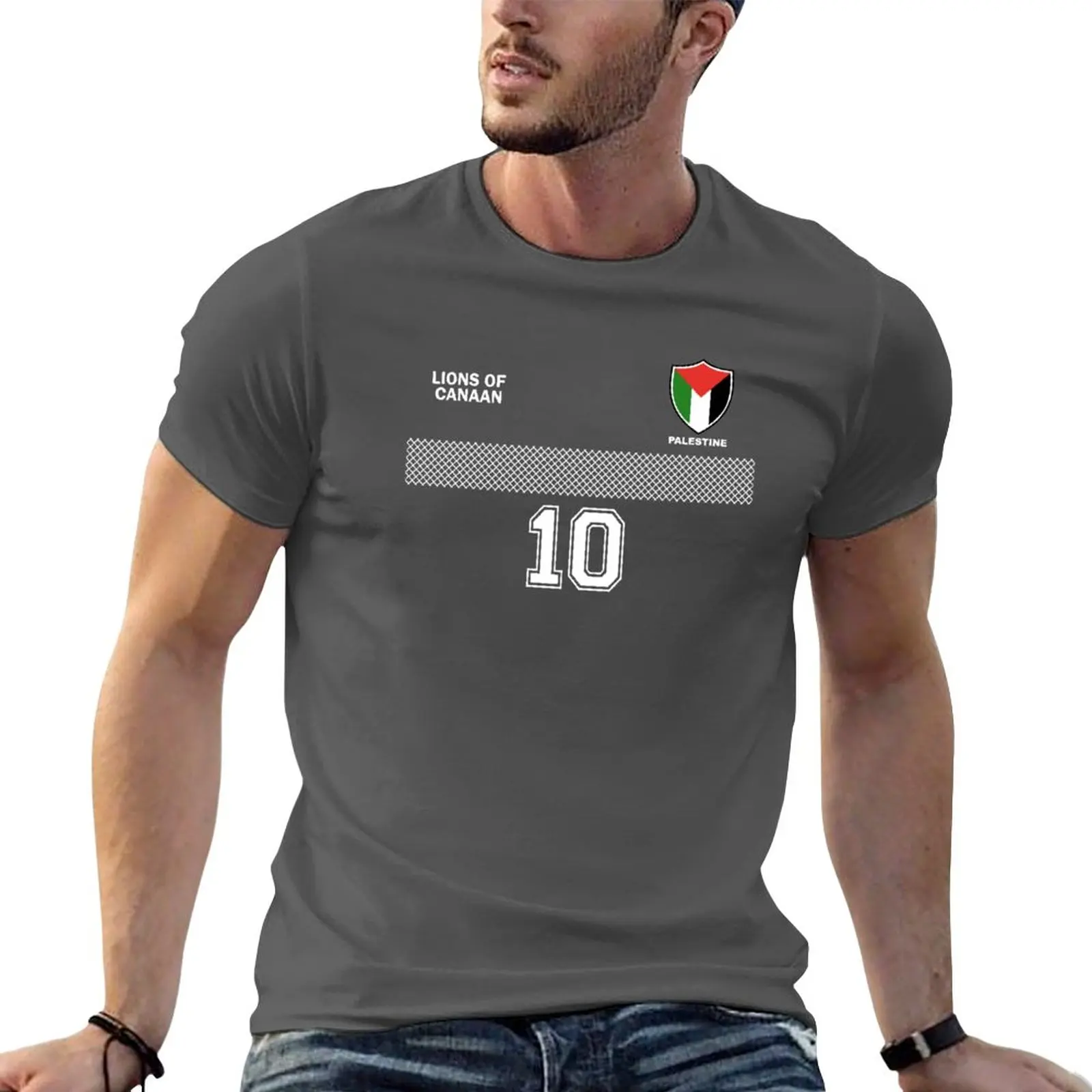 New Palestine National Football Team Soccer Retro Jersey Lions Of Canaan Numero 10 T-Shirt Abbigliamento Vintage Magliette Semplici Da Uomo