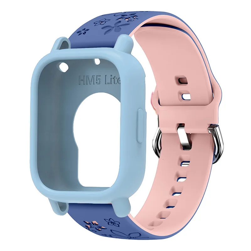 Engraved Silicone Sports Band with Protective Case - Premium Watch Strap Accessory