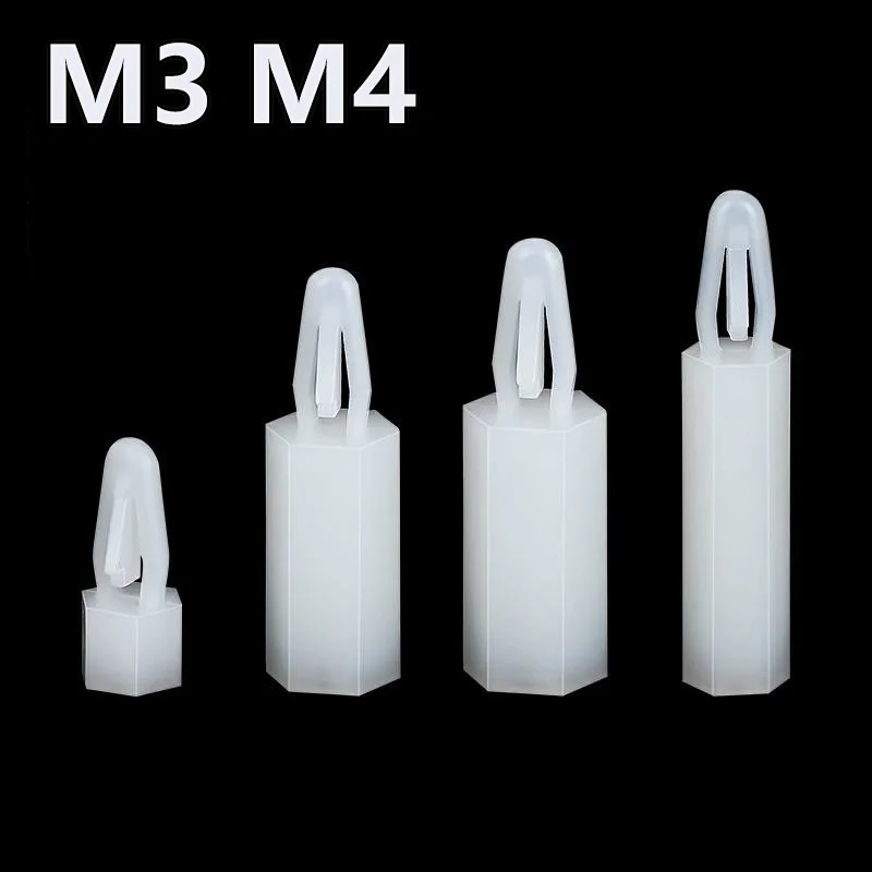 thumbnail image 1 of Nylon Standoff Posts Hexagonal Threaded Screw Spacer 50Pcs M3 M4 for PCB Motherboard Circuit Board Spacers Fixed Clips Pillar, 1 of 4