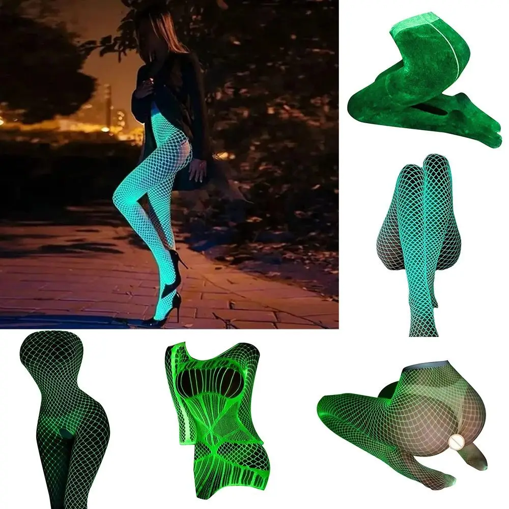 

Long Super Stretchy Hot Women Luminous Fishnet Stockings Fishnet Lingerie Stocking Tights Sexy Hollow Out