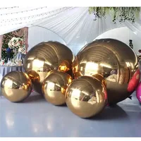 Gold Silver Hanging Inflatable Mirror Balls Chrome Pvc Mirror Spheres For Events Fairs Clubs Show Rooms 1