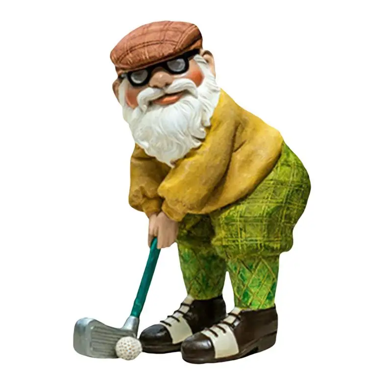 

Golf Gnomes Garden Statue Outdoor Decorations Vintage Object Small Garden Gnomes Figurines Funny Gift Ornament For Garden Lover