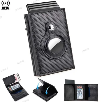 Porta carte di credito Rfid Portafogli da uomo per Airtag Porta carte di credito sottile e sottile Portafoglio minimalista da viaggio per Apple Air Tag Tracker 1