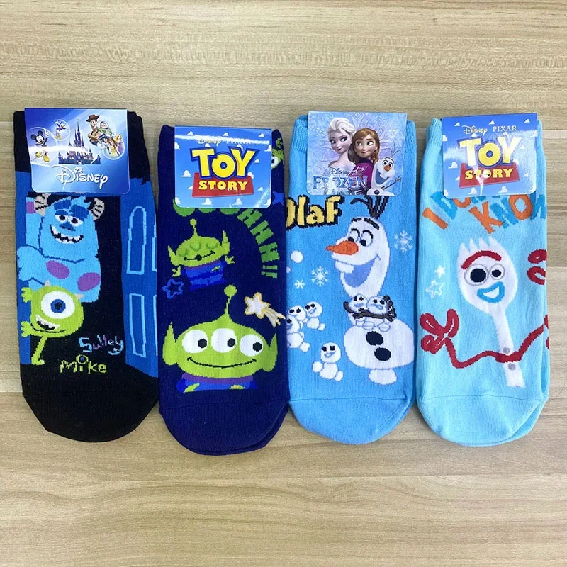 Cotton Socks Donald Duck Daisy Cartoon Lady Short Cotton Socks Cute Color Mickey Minnie Boat Socks Disney 3