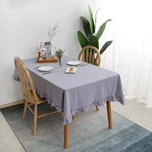 

Cotton Tablecloths, Waterproof Table Covers Pure Color Simplicity Gray Dining Table Coffee Table Deco