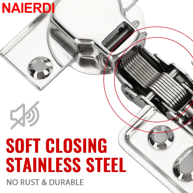 Cabinet Hinges Cabinet Door Hinges Cabinet Door Damper 8/10/12PCS Stainless Steel Hydraulic for Kitchen Cupboard Furniture