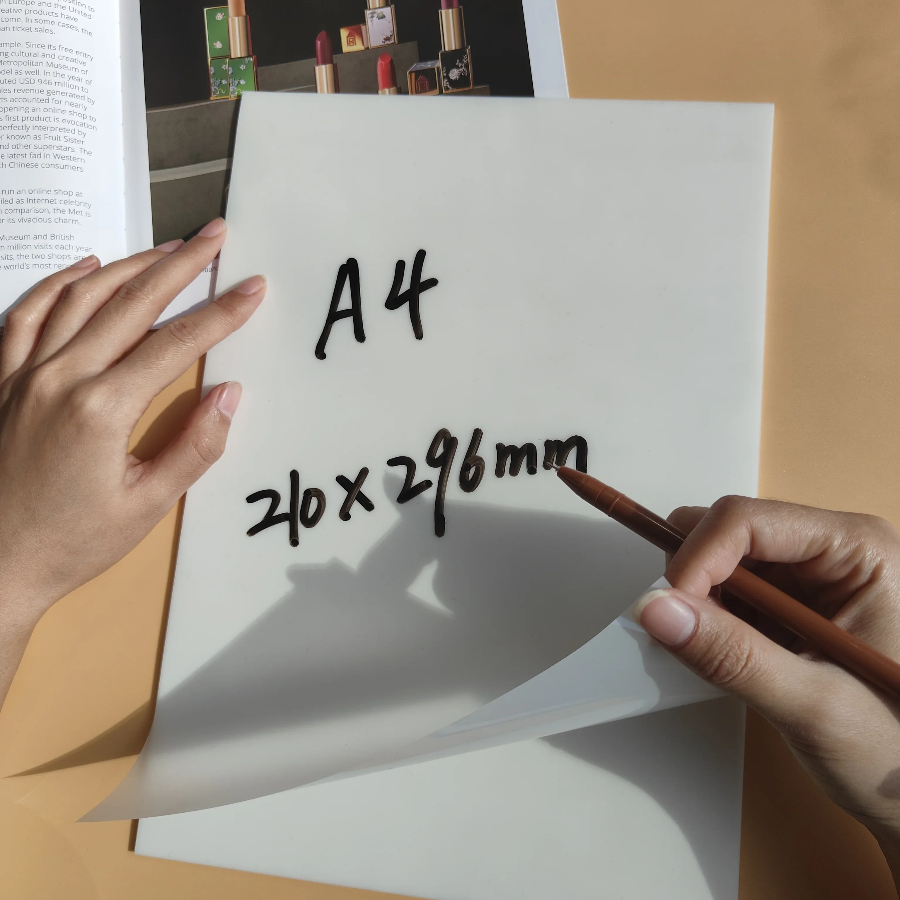 50 Sheets A4 Transparent Sticky Notes Tab Self-Adhesive Kawaii Clear Bookmarkers Annotation Books Page Marker Stationery 3