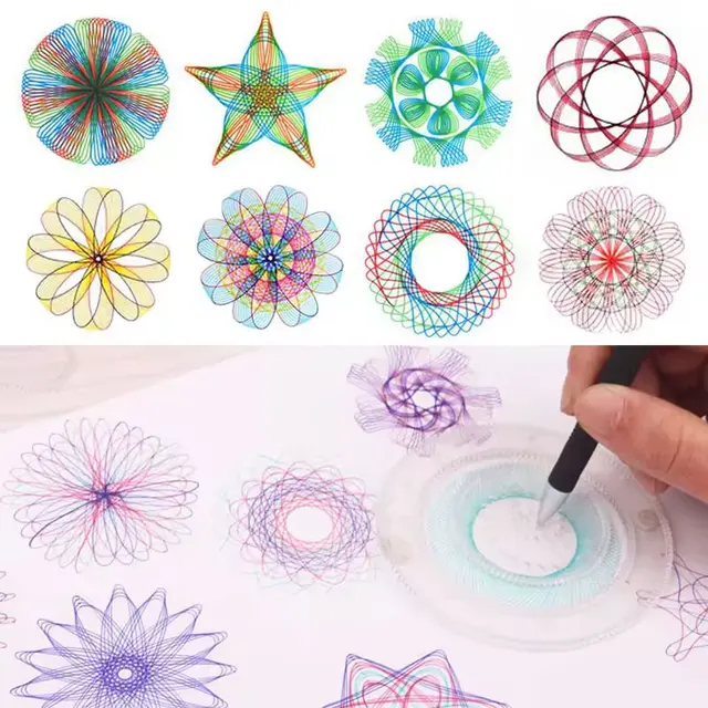 22pcs Spirograph Drawing Toys Set Geometric Ruler Mathematical Roulette Drawing Tools Learning Painting Puzzle Toys Art Tool 4