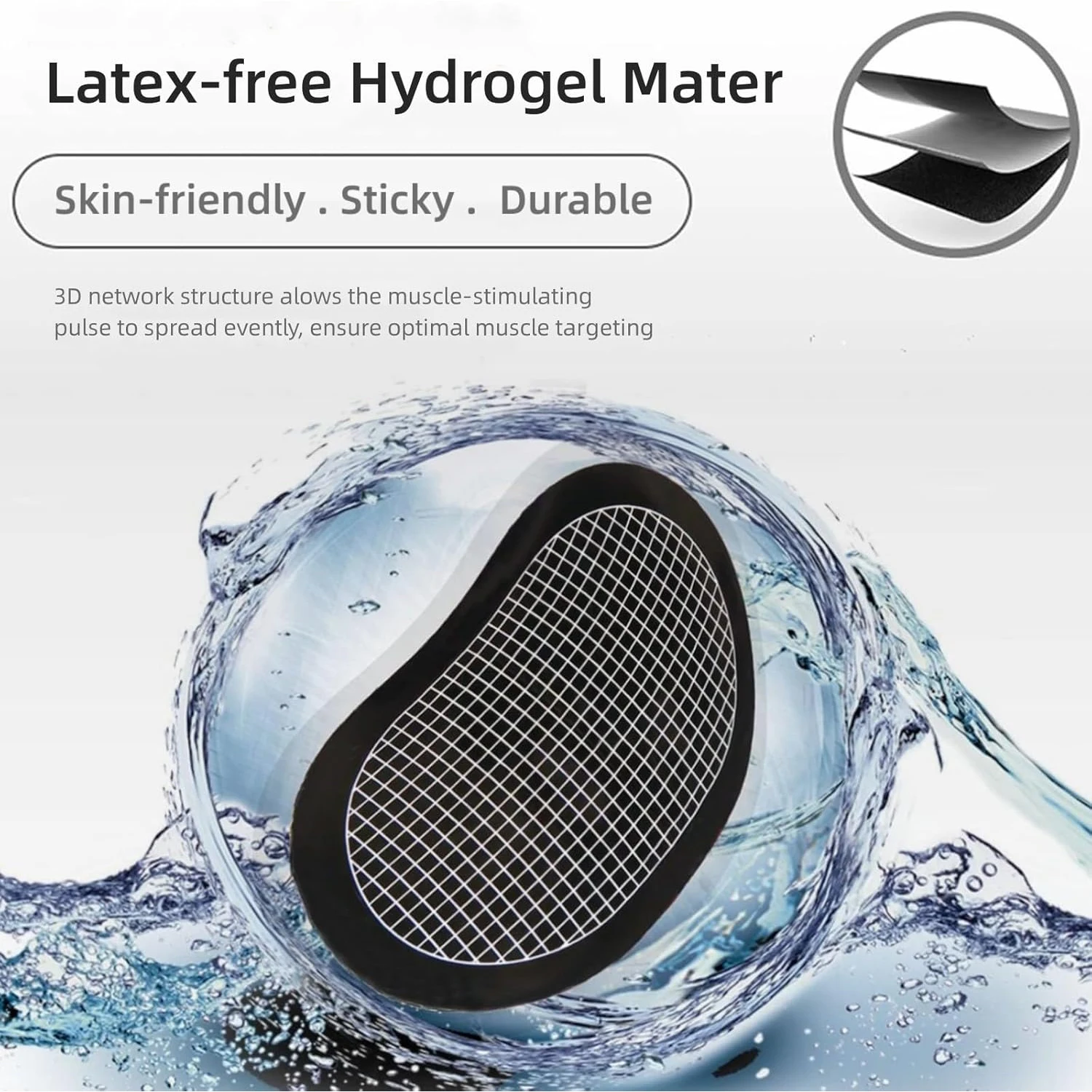 Reusable Self Adhesive Abdominal Gel Pad Electrodes for Massage