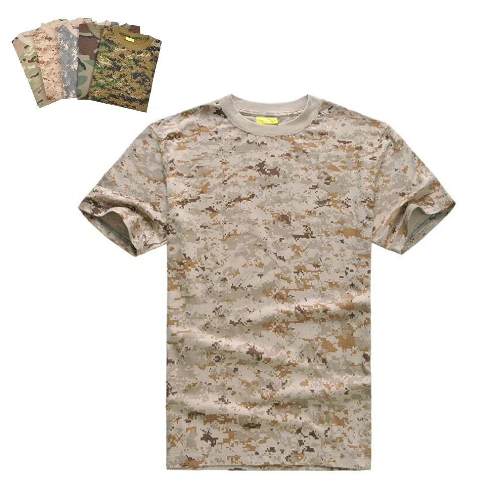 Outdoor Combat shirt Short Sleeve Cotton T-Shirt Tactical Military Outfit Camouflage Round Neck Breathable Airsoft T Shirt Man combat shirts