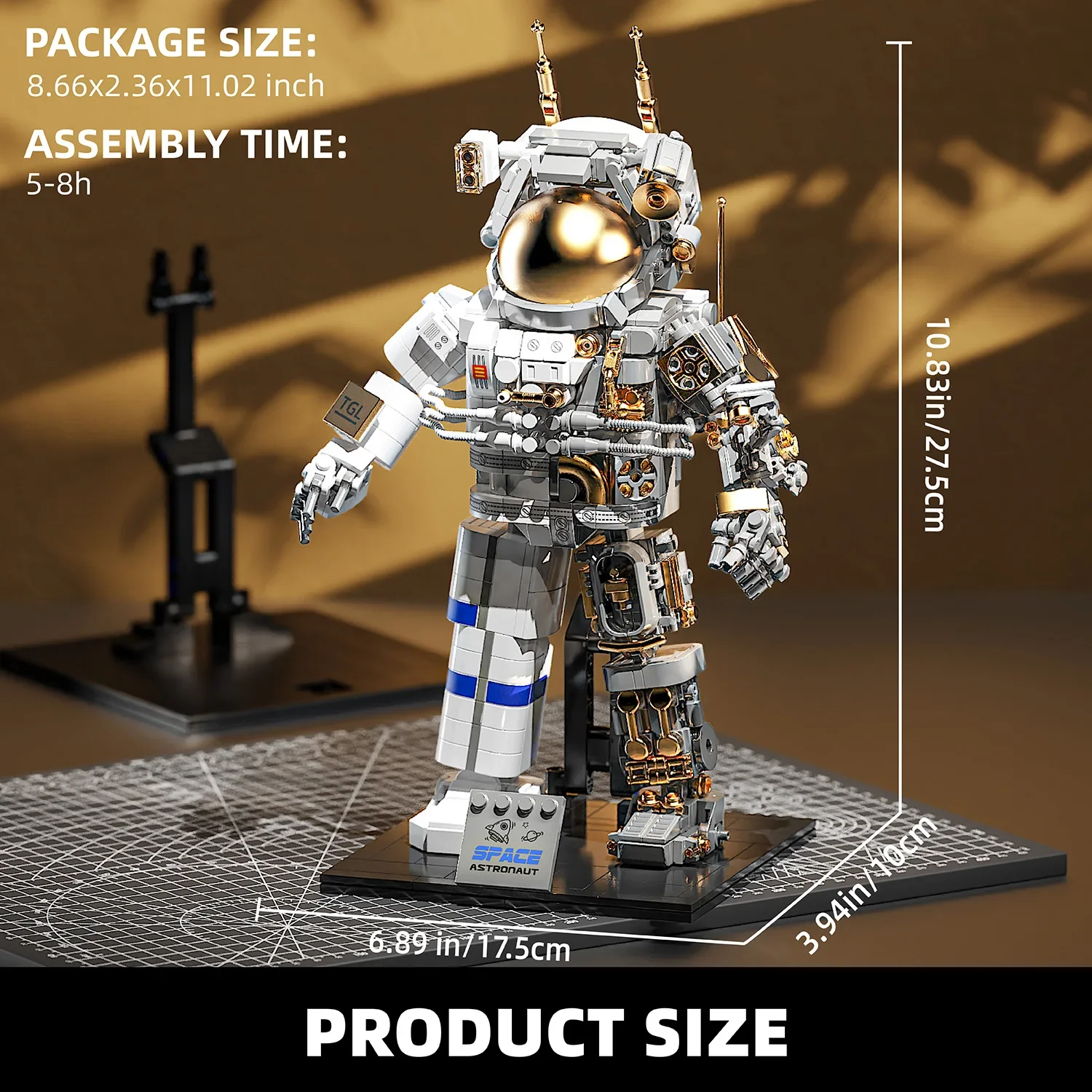 860PCS building block toys, ornament models, aerospace astronauts assembling building blocks, educational toys, holiday gifts - 4