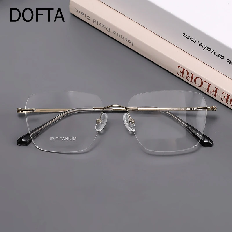 

BENZEN Titanium Alloy Rimless Prescription Eyeglasses Frame Square Optical Myopia Glasses Frame Men New Women Eyewear 5988
