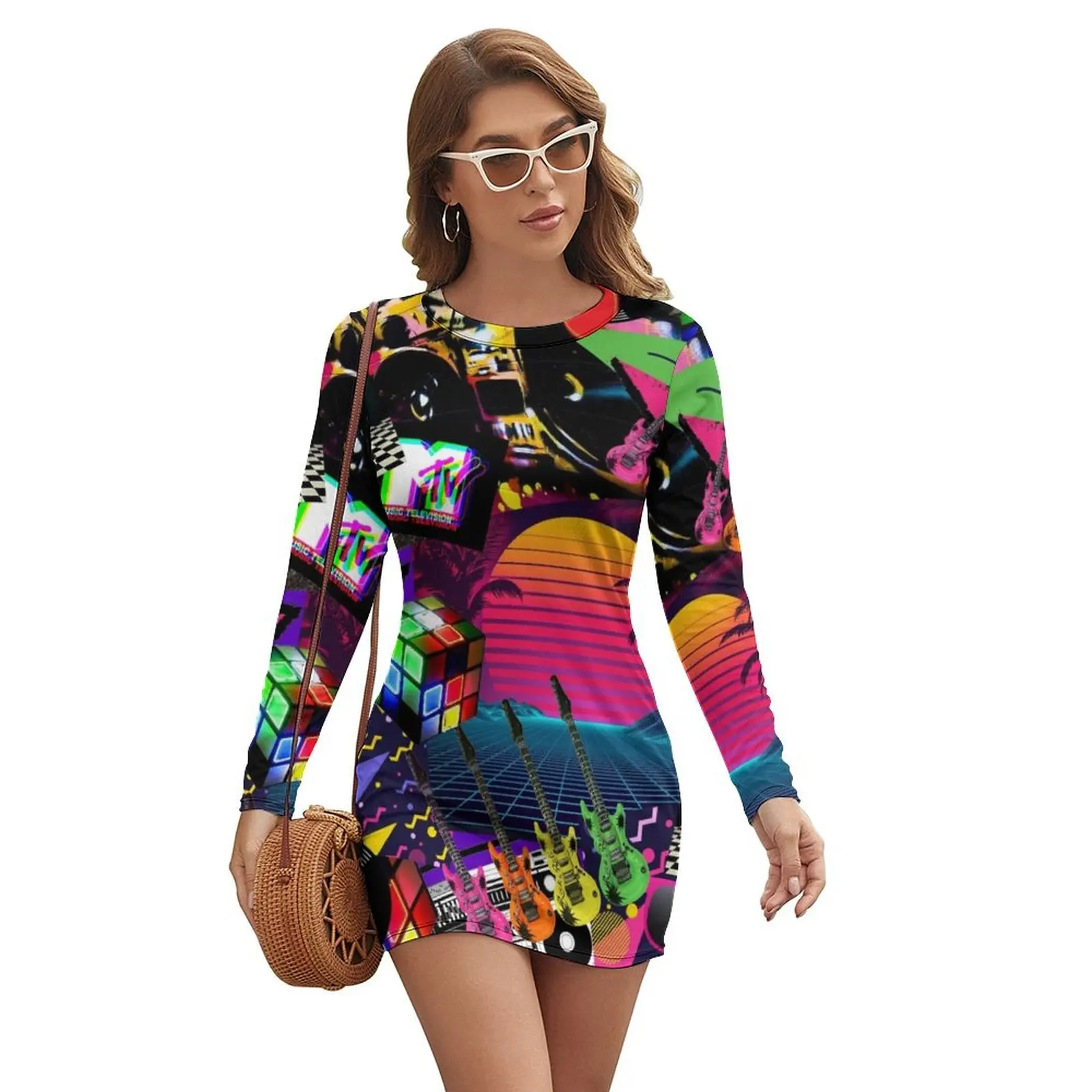 

Ultimate Eighties Long-sleeved Dress Woman fashion dress for women 2024