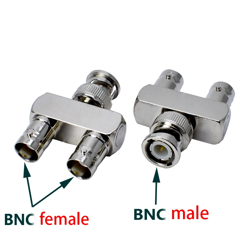 

1pc BNC Male Plug To 2X Female Jack RF Adapter Q9 3 Way Connector Y F Type Monitoring Video Convertor NEW