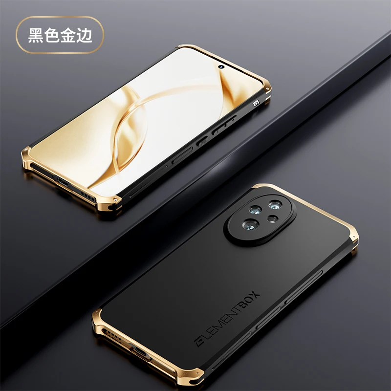 Shockproof Aluminum Metal Phone Case with Soft TPU Edge and Protective Hard Plastic Back Cover