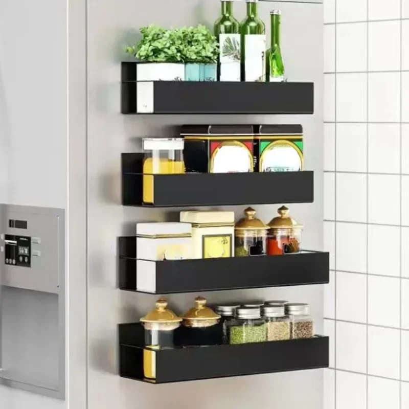 2pcs Magnetic Storage Shelf Household Kitchen Refrigerator Washing Machine Side Hanging Storage Rack, Multifunctional Storage 6