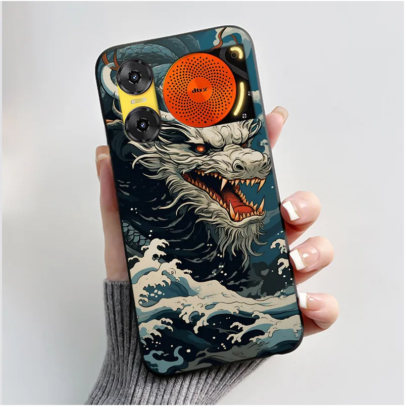 Cute Rabbit Black Silicone Phone Case, Soft TPU Cover