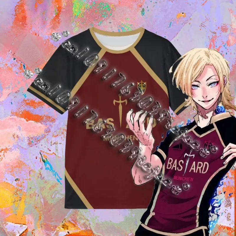 Blue Lock Anime Jersey Graphic T Shirts Men Bastard Munich Soccer Cartoon Summer Unisex Printed T-shirt Training Sports Tops