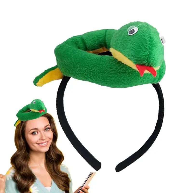 Snake Plush Headband Novelty Snake Stuffed Hairband 2025 Costume Photography Props Year of the Snake Hair Headband for Women
