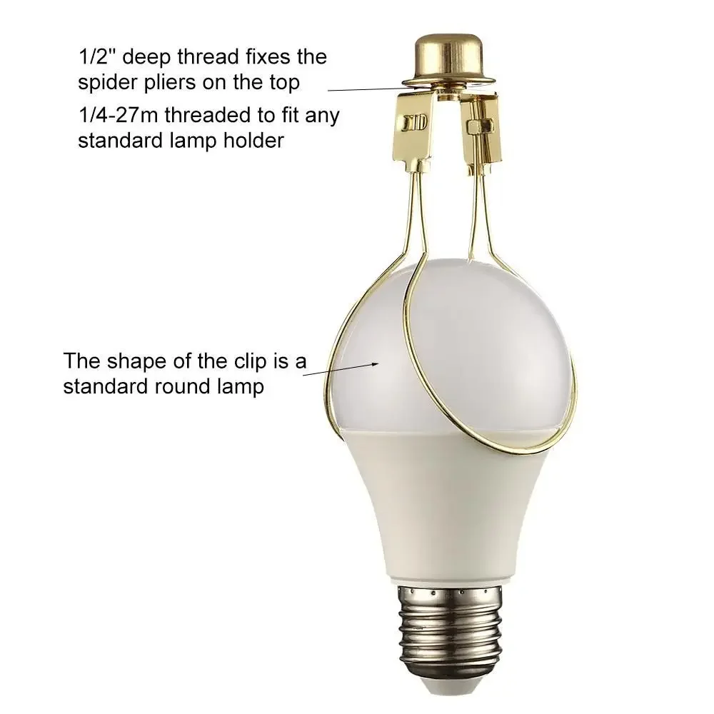 Durable Iron Lamp Shade Cap Finial with Light Bulb Clip