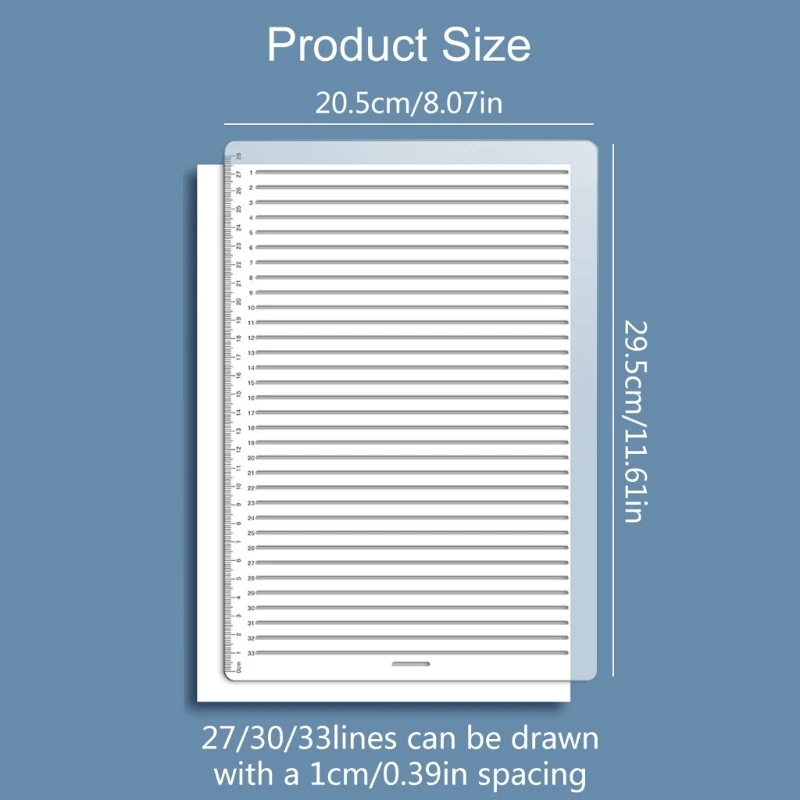 Straight Line Stencil Templates Line Drawing Stencil Lettering Guide Templates College Ruled Spacing 27/30/33 Scale