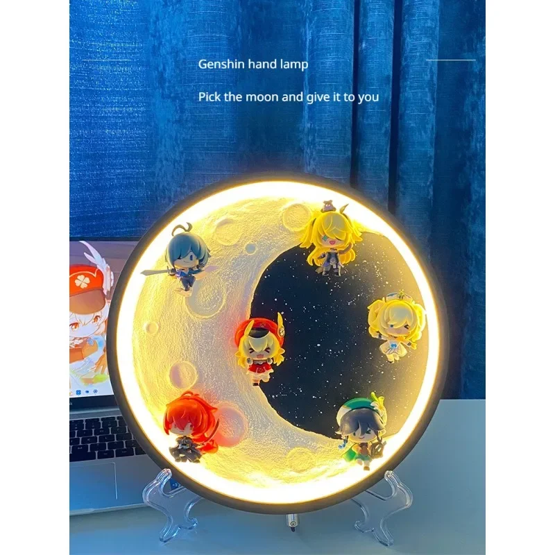 

Anime Genshin Surrounding Random Klee Xiao Zhongli Computer Desktop Decoration Small Night Light Children Gift