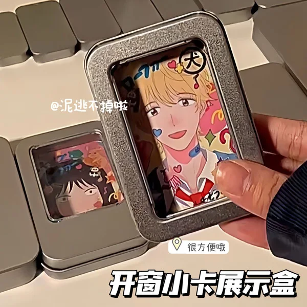 스티브 실버 PVC 창 주석 상자, 사진 카드 배지 디스플레이 박스
