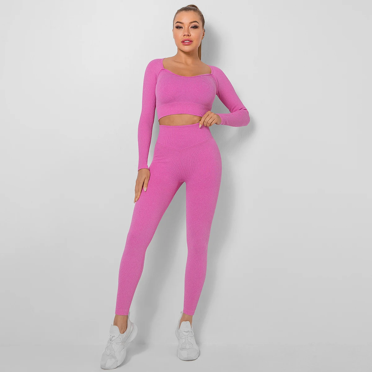 Cute Pink Stars Two Piece Leggings Set for Women | Devil Walking