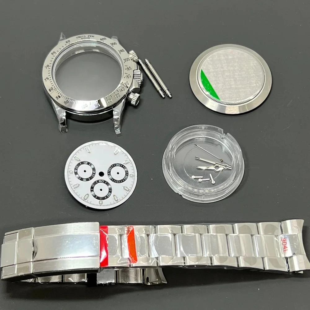 

40mm Assemble Watch Case Set 29mm Dial for 7750 Movement Stainless Steel Strap Sapphire High Version Watch Accessories