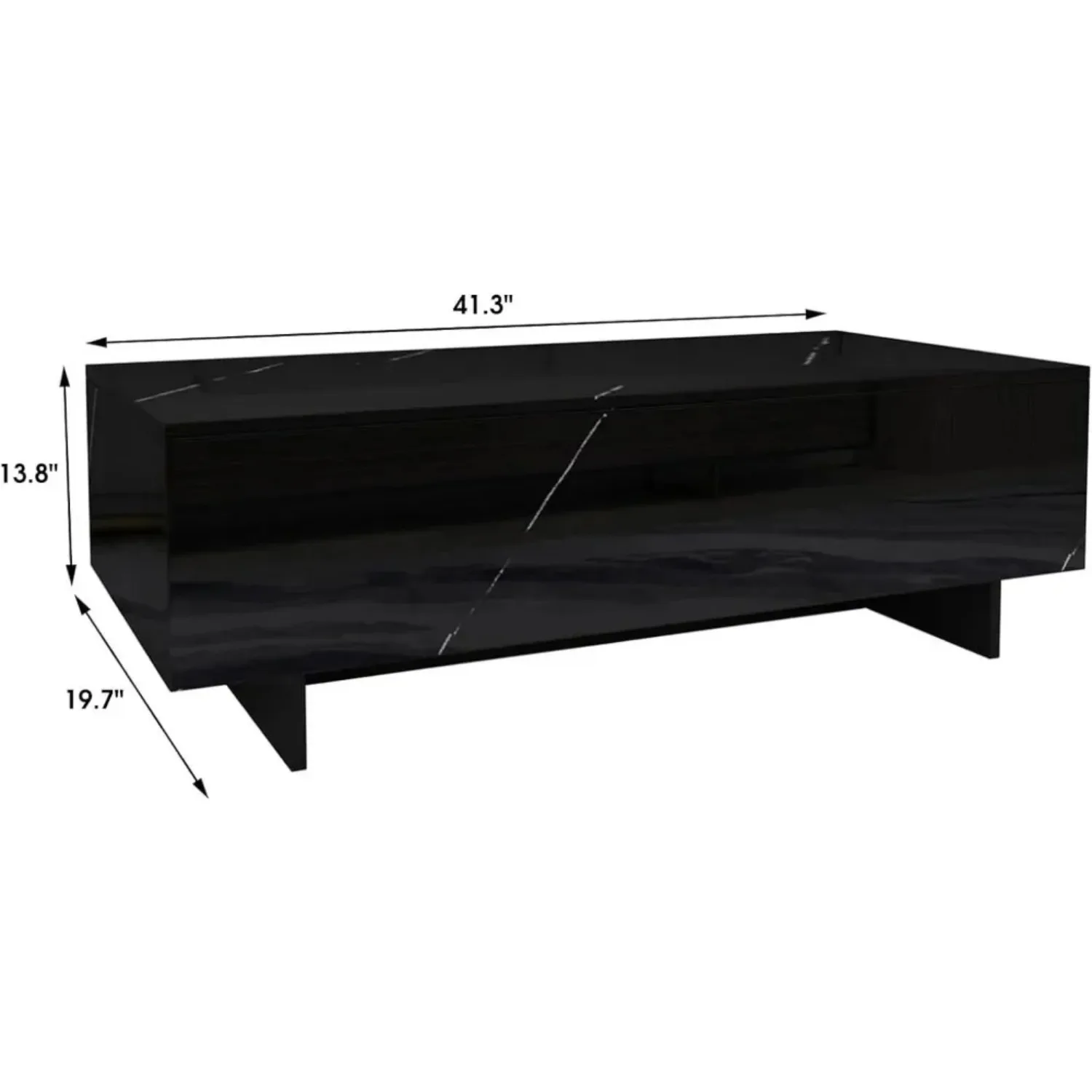 Marble Rectangle Coffee Tables for Living Room,Modern Side Table,Contemporary High Gloss Elegant Center Table