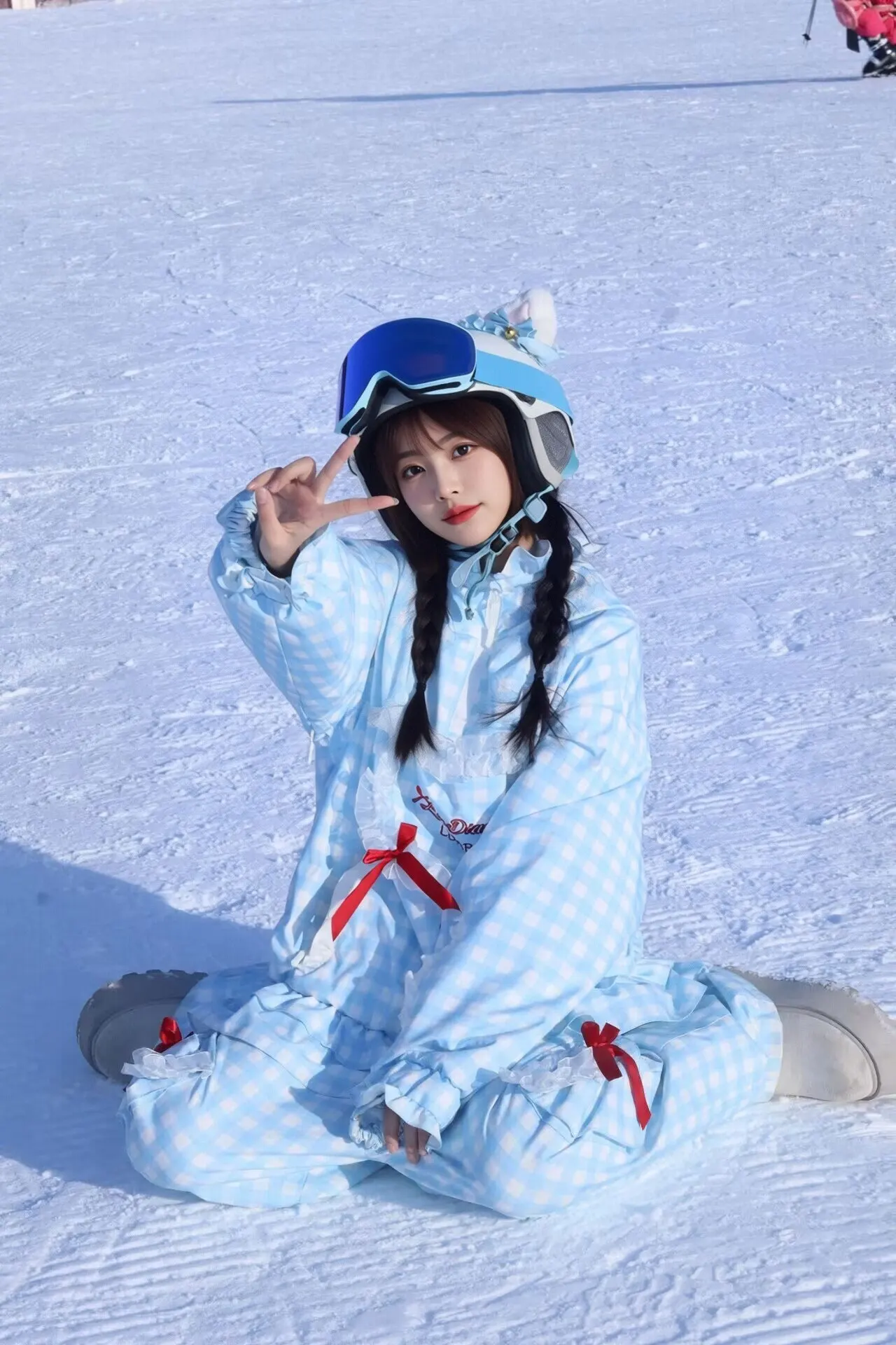 남녀공용 블루 스키 재킷, 스키 바지, 따뜻하고 방풍 기능이 있는 후드 겨울 작업복, 방수 기능 포함