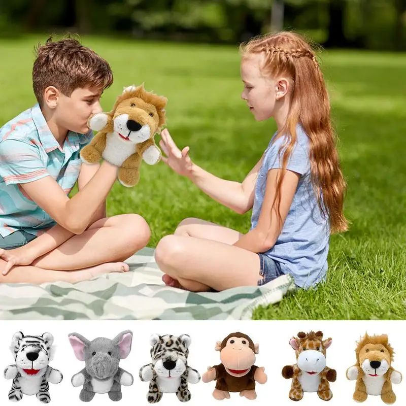 Forest Themed Stuffed Animal Hand Puppet Plush Toy Cute Cartoon Storytelling Education Pretend Playing Toy For Kids Adults diy show sobre educational crafts for adults de bebidas presión hand plastic kids