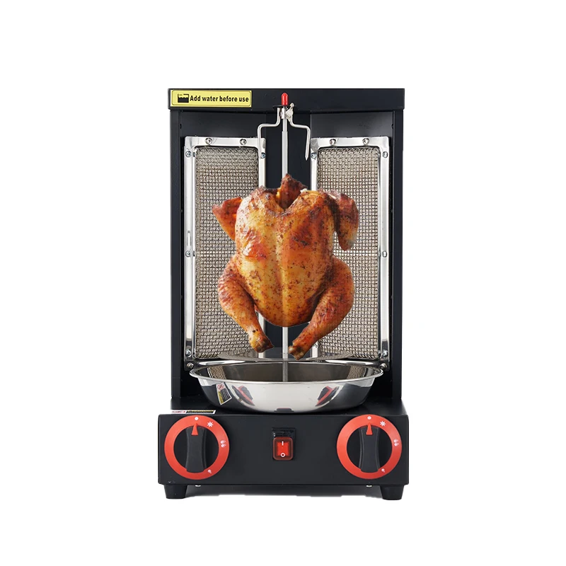 Gas Oven Doner Kebab Grill Vertical Broiler Machine Gyro Grill Stainless Automatic Rotating Rotisserie Oven Rotary Heating Pipe