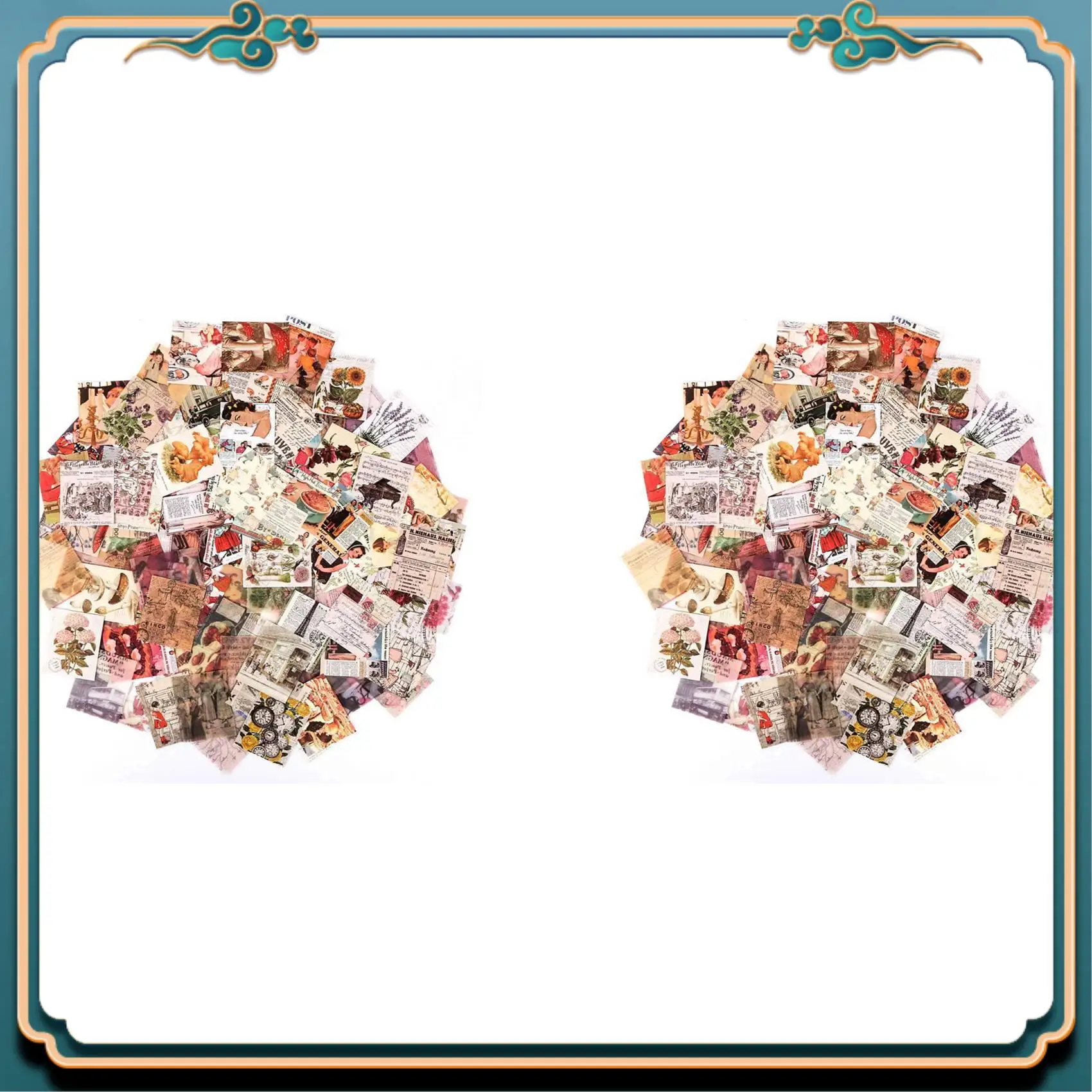 ABJG-800Pcs 정크 저널 빈티지 DIY 재료 종이 저널링 용품 스크랩북 종이 레트로 장식 저널 용품