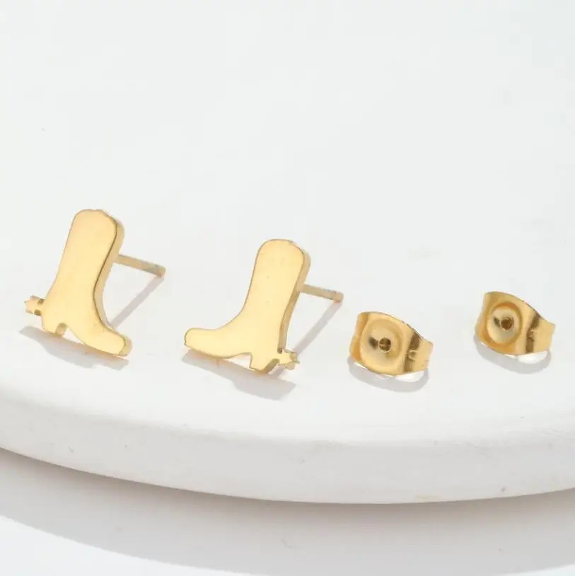 Mini Fuß Fußabdrücke Piercings für Ohren Goldene Edelstahl Ohr Piercing Ohrstecker Koreanische Mode Ohrringe Trend 2023 – Detail 5