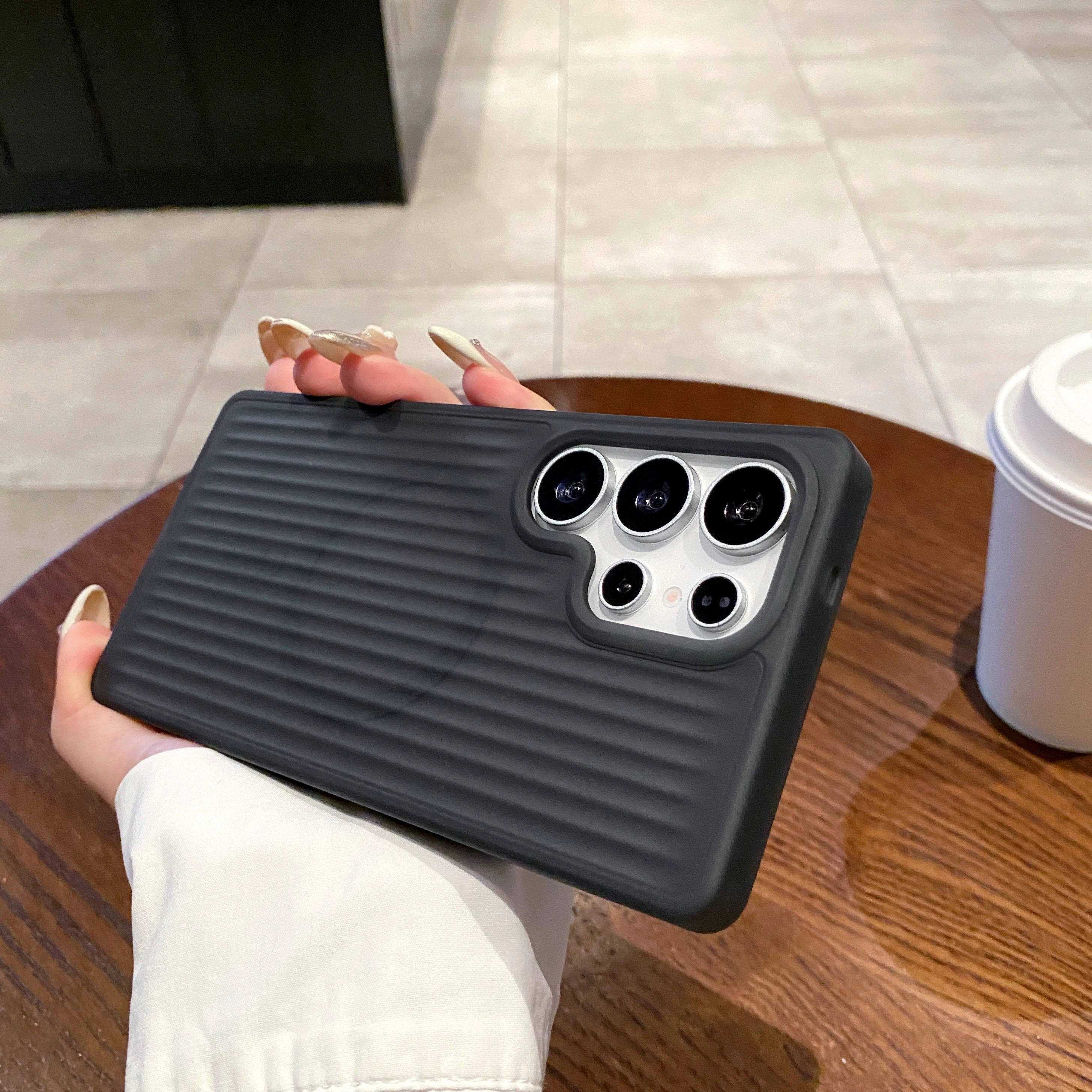 Corrugated Stripe Matte Hard Magnetic Case with MagSafe Wireless Charging Compatibility