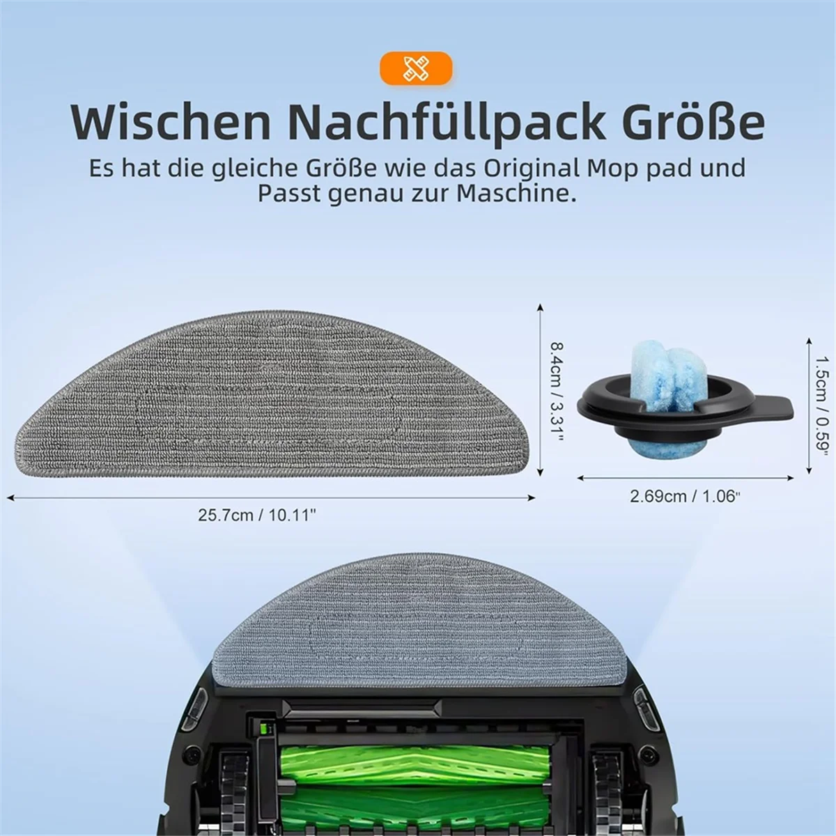 1Set for IRobot Roomba Combo I8+ / I8 / Combo J5 / Combo J5+ / Combo I5 / Combo I5+ Autom Suction Mop Robot Washable Mop 6