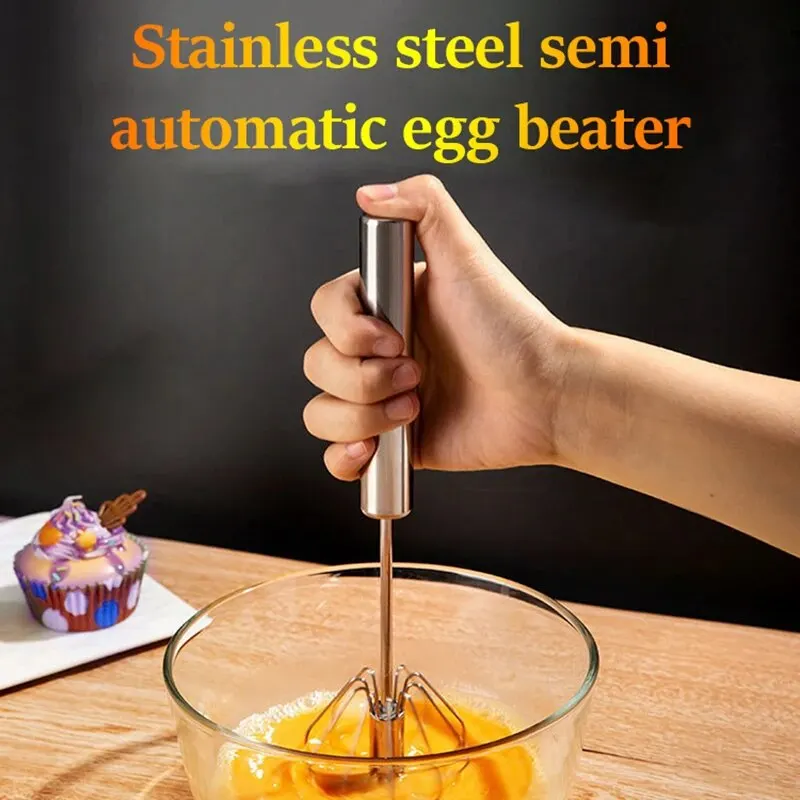 Egg Beater Semi Automatic Egg Beater Rotating Cream Egg Mixer Household Manual Beater Baking Tool Kitchen Tools