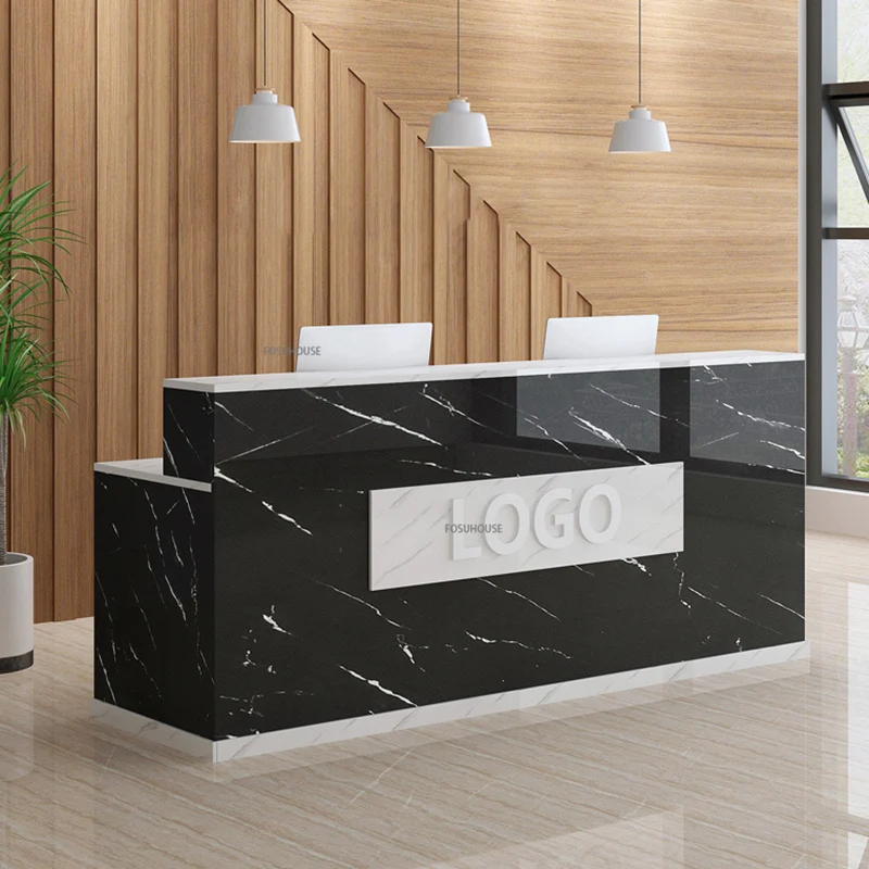 Modern Reception Desk Bar Table Cashier Desk Office Furniture Nordic Simple Clothing Store Information Company Front