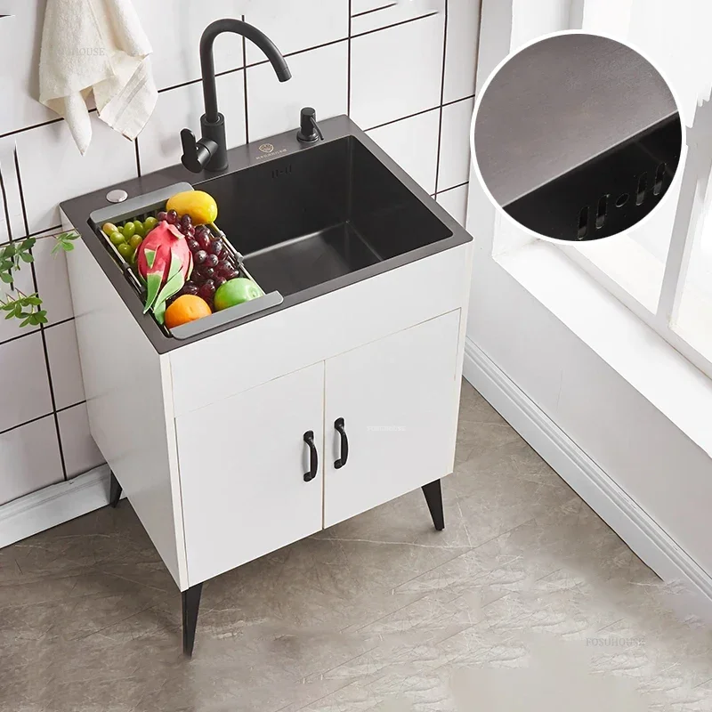 Nano Stainless Steel Kitchen Sinks Integrated Cabinet Home Wash Basin for Kitchen Simple Washing Sinks for Kitchen Accessories